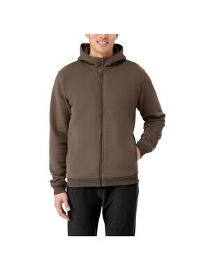 Kirkland Signature Men’s , Organic Cotton Full Zip Hoodie, brown